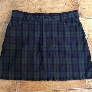Brandy Melville plaid denim skirt